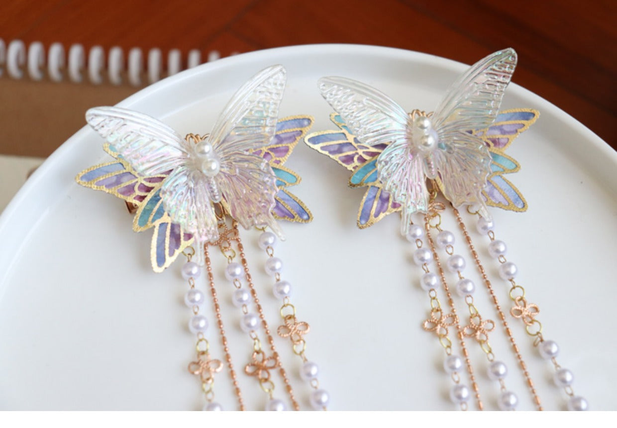 Fantasy Butterfly Hairpin Hanfu Tassel Headwear