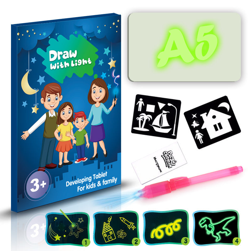 Educational Toy Drawing Pad 3D Magic 8 Light Effects Puzzle Board Sketchpad