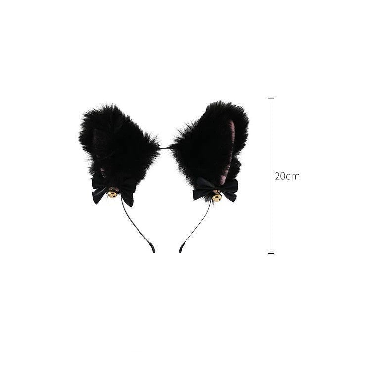 Plush Bell Kitty Cat Ears Headdress