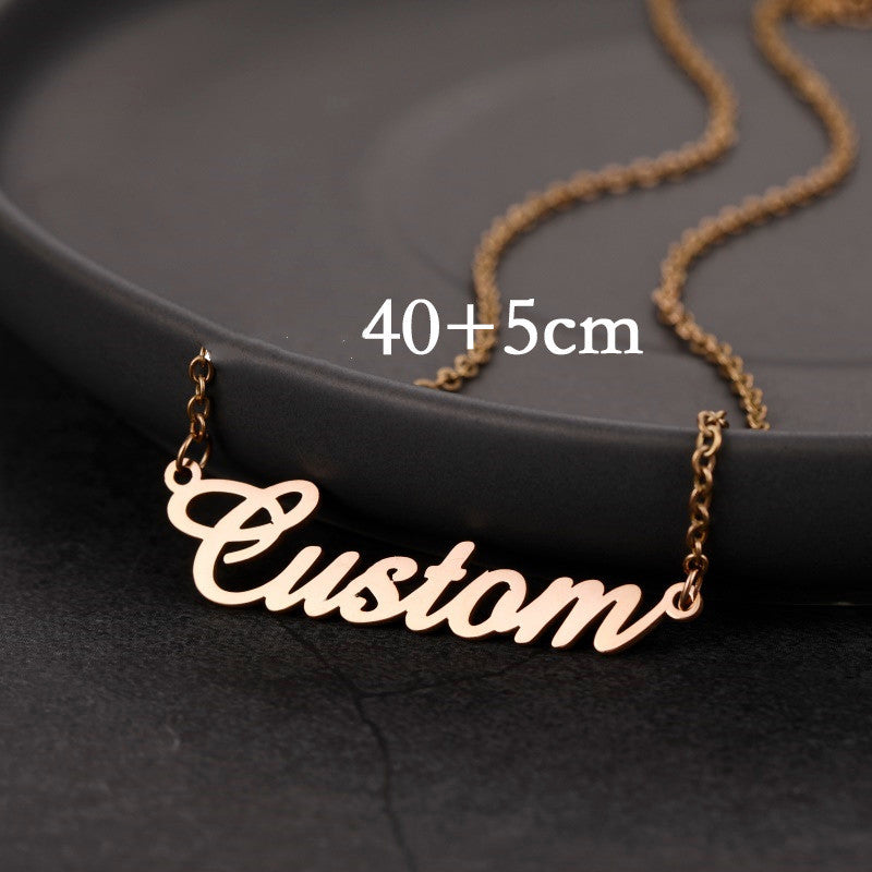 DIY Personalized Pendant  Name Necklace For Women Stainless Steel Jewelry Gold Plated Nameplate Chain Pendant Femme Mothers Girlfriend Gift