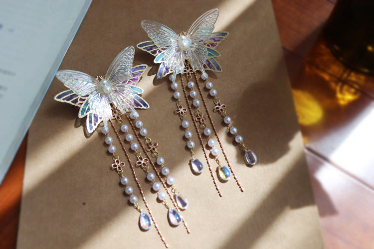 Fantasy Butterfly Hairpin Hanfu Tassel Headwear