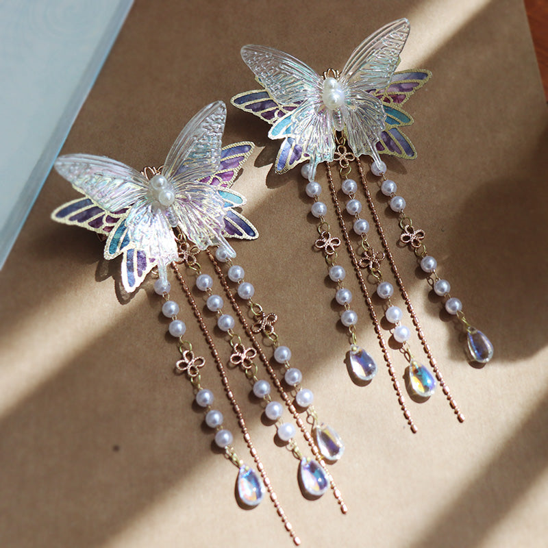 Fantasy Butterfly Hairpin Hanfu Tassel Headwear