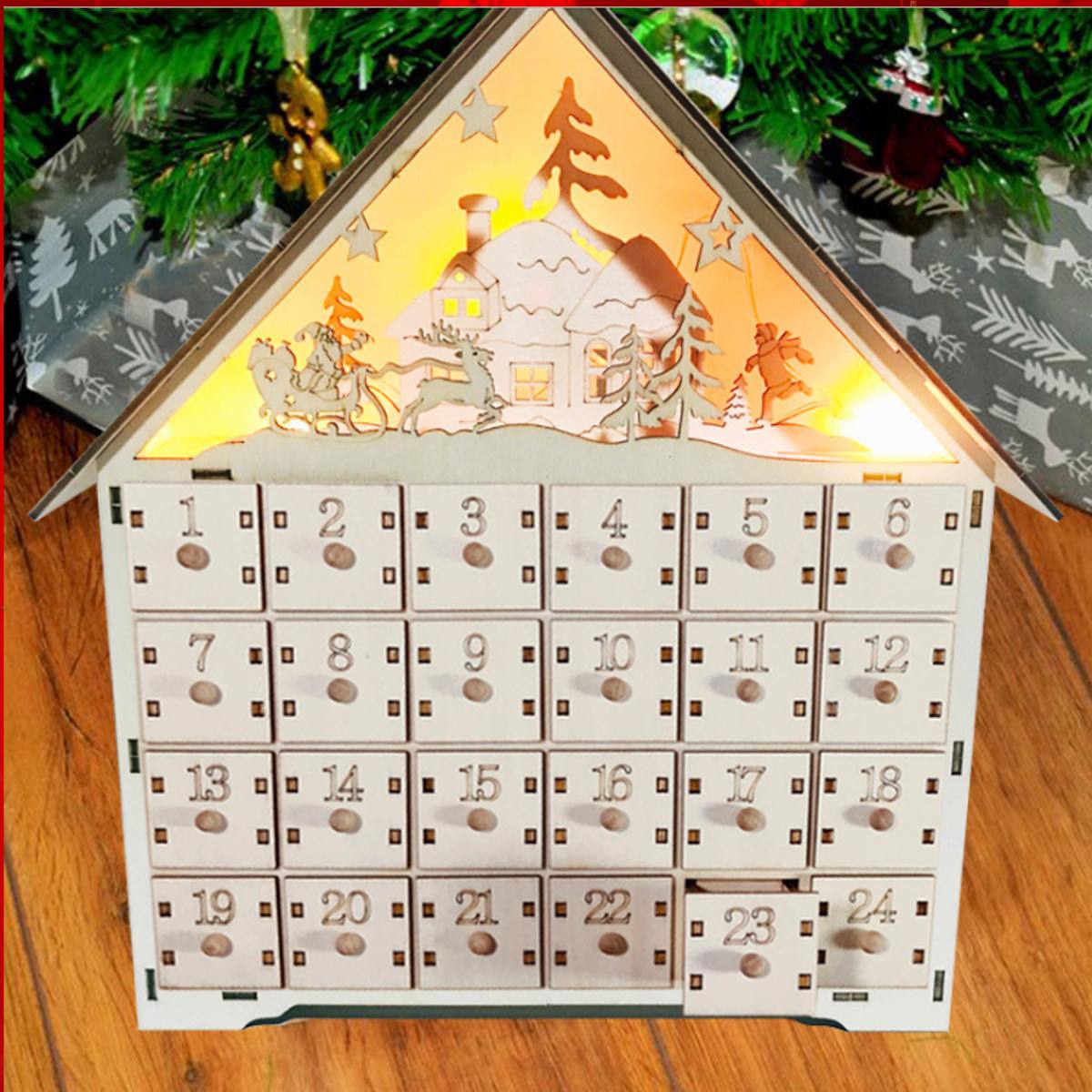 Christmas wooden calendar decorations