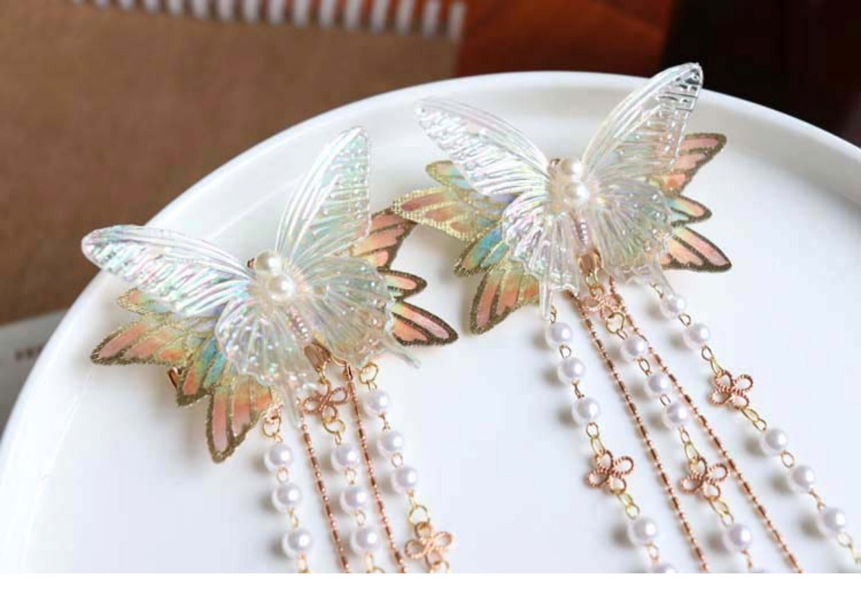 Fantasy Butterfly Hairpin Hanfu Tassel Headwear