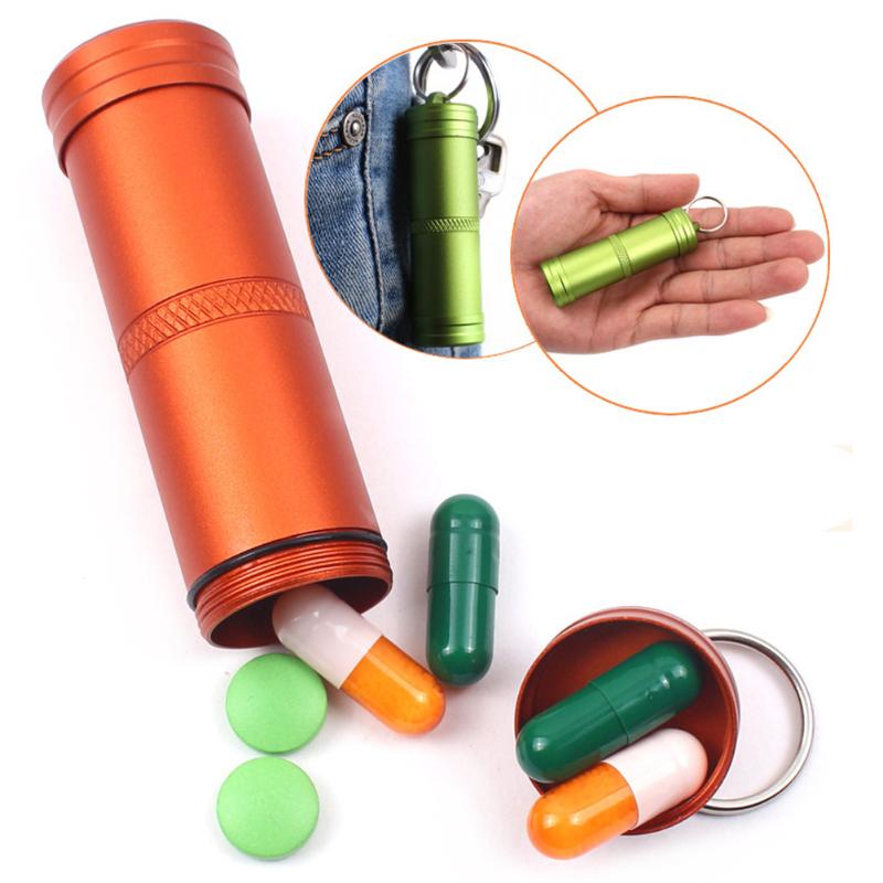 Portable aluminum alloy waterproof pill box