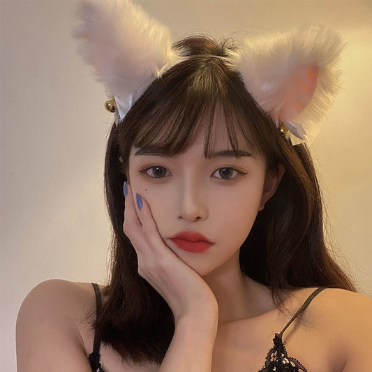 Plush Bell Kitty Cat Ears Headdress