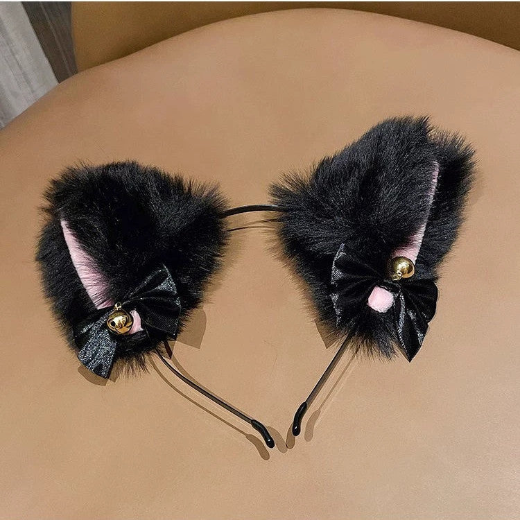 Plush Bell Kitty Cat Ears Headdress