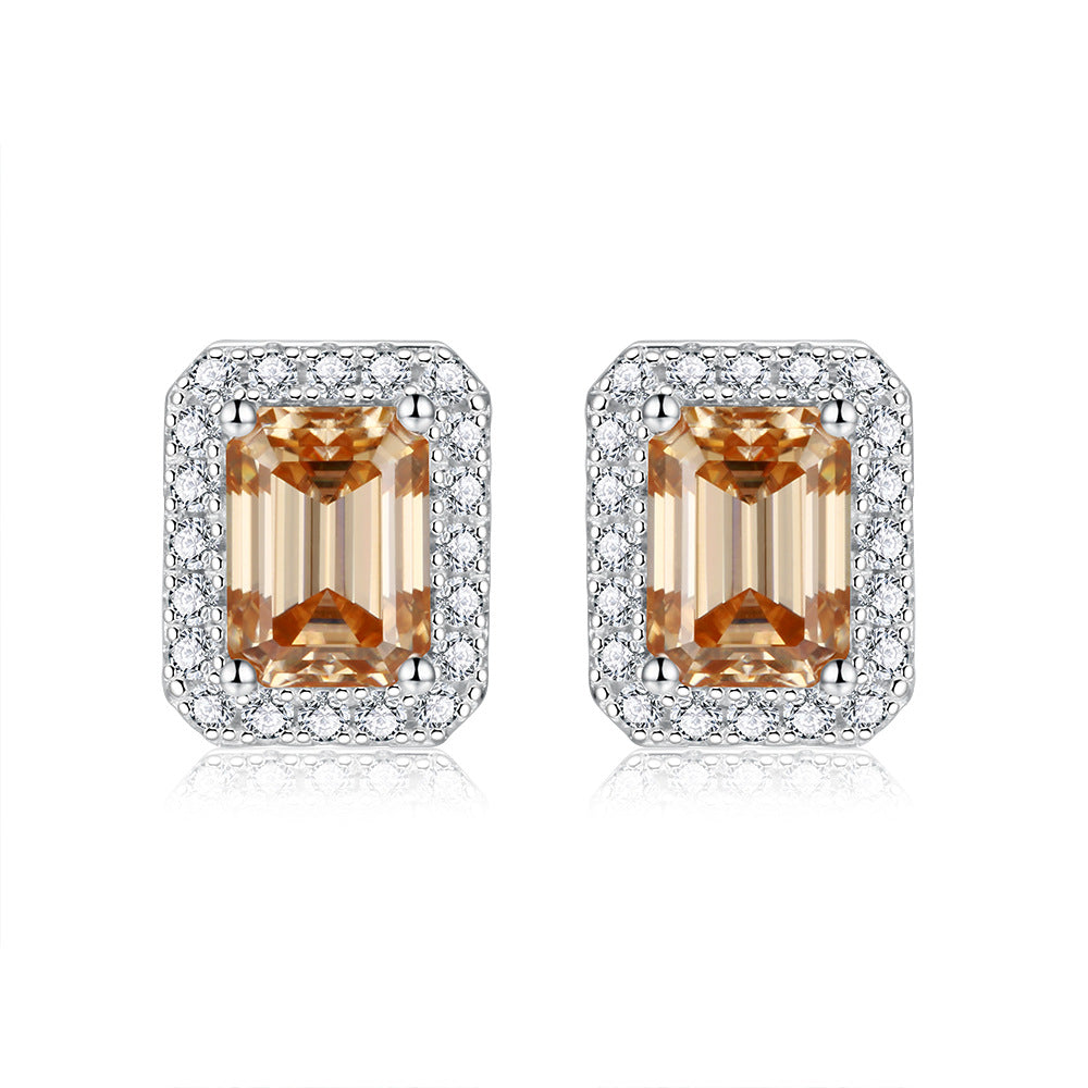 Women's Moissanite Emerald Cut Earrings