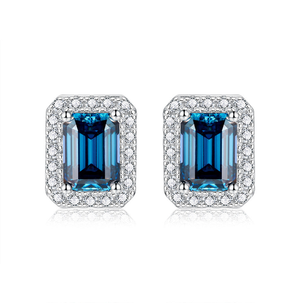 Women's Moissanite Emerald Cut Earrings