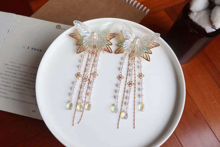 Fantasy Butterfly Hairpin Hanfu Tassel Headwear